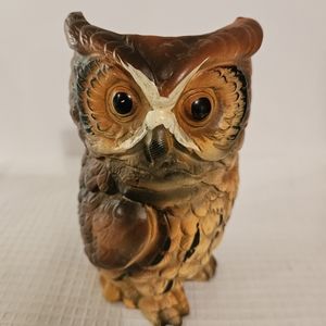 Inarco Ceramic Hand Painted CN-0119 Wise Hoot Owl Vase Planter Vase 1950s Japan